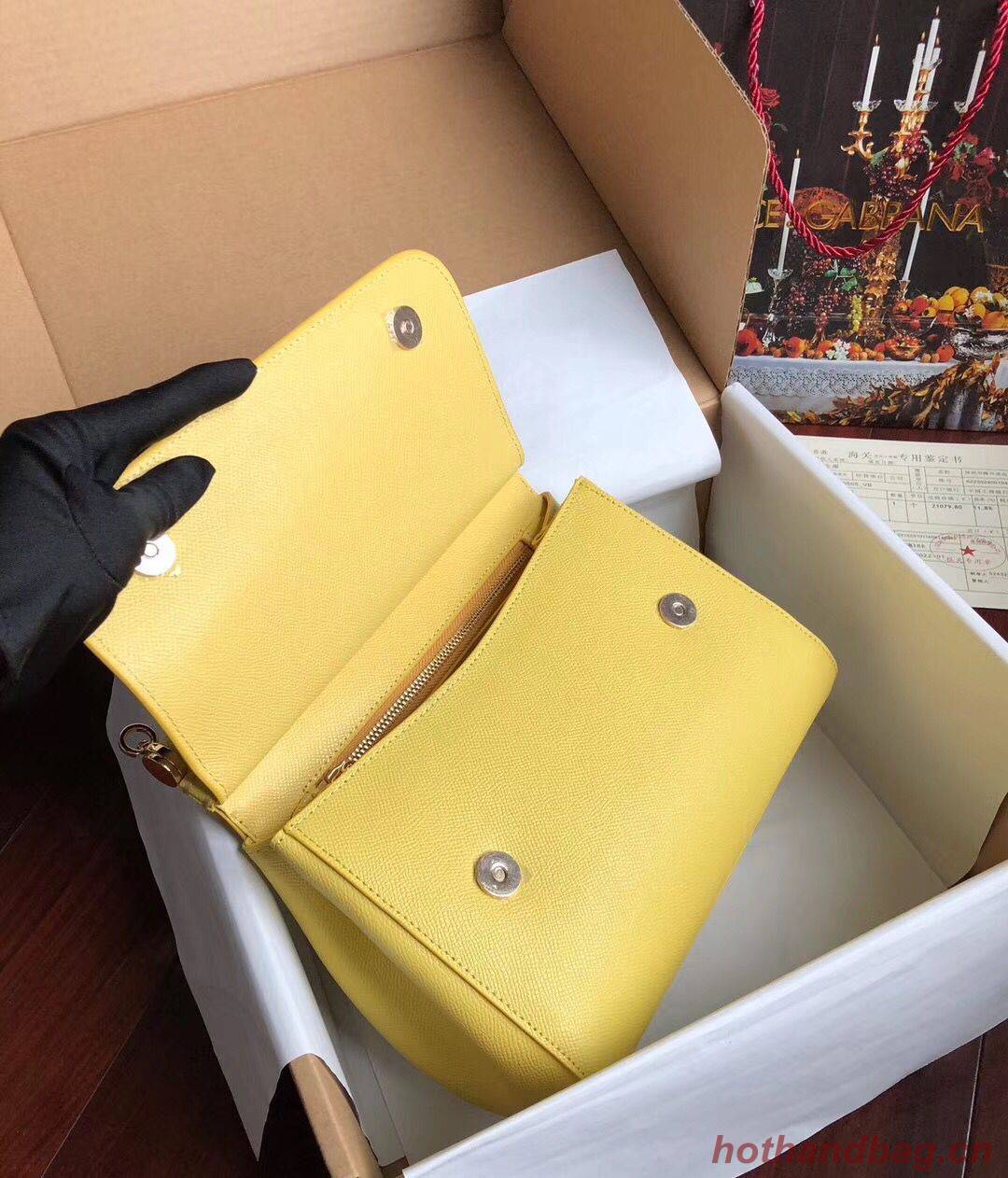 Dolce & Gabbana SICILY Bag Calfskin Leather 4139 yellow Dolce & Gabbana SICILY Bag Calfskin Leather 4139 yellow