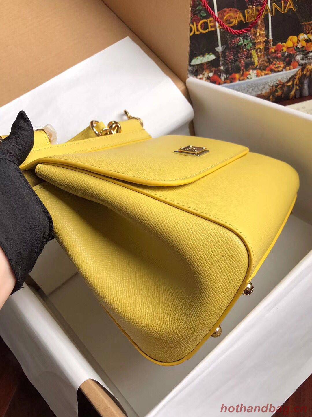 Dolce & Gabbana SICILY Bag Calfskin Leather 4139 yellow Dolce & Gabbana SICILY Bag Calfskin Leather 4139 yellow