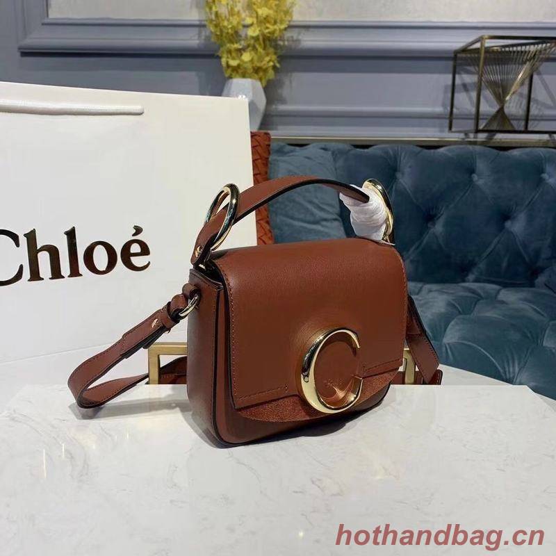 Chloe Original Calfskin Leather Top Handle Small Bag 3S030 Brown Chloe Original Calfskin Leather Top Handle Small Bag 3S030 Brown