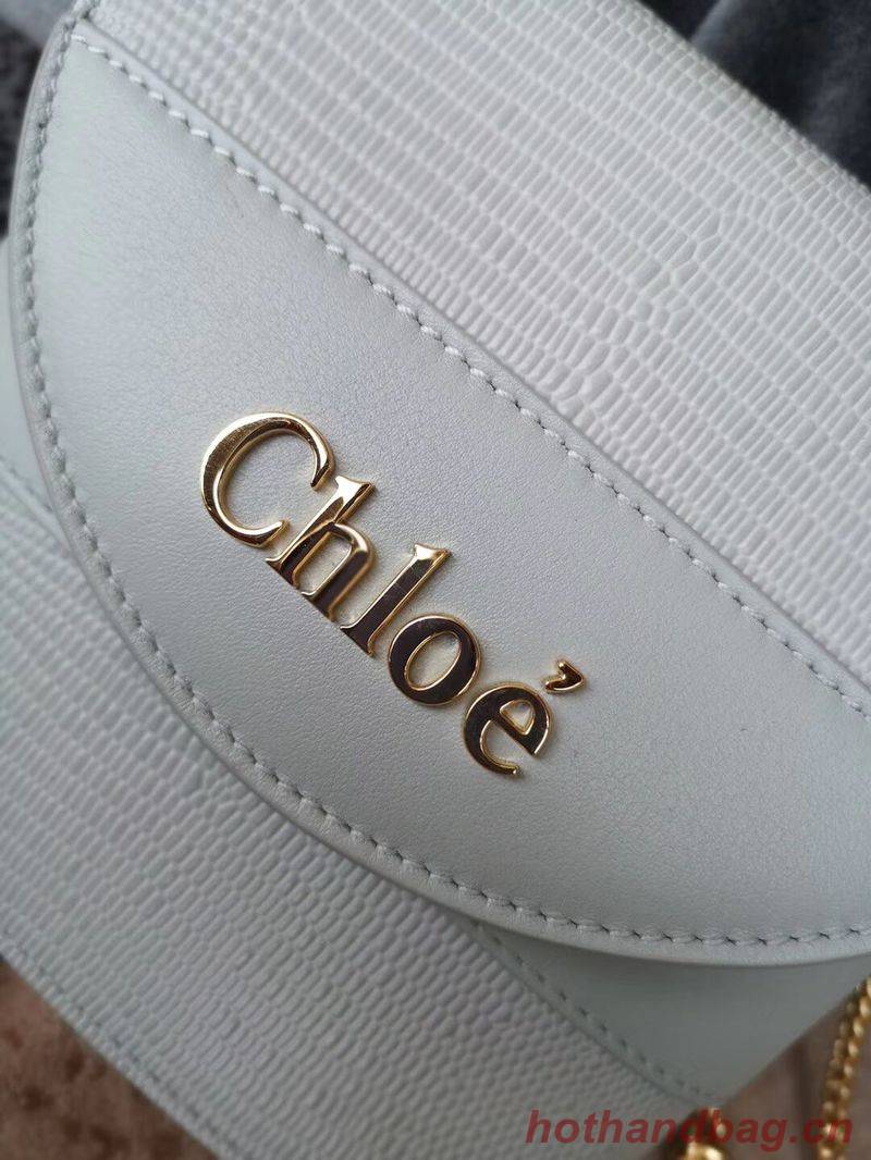 Chloe Small Aby Lock Chain Bag in Embossed Lizard Effect on Calfskin & Goatskin 3S035 Light Blue Chloe Small Aby Lock Chain Bag in Embossed Lizard Effect on Calfskin & Goatskin 3S035 Light Blue