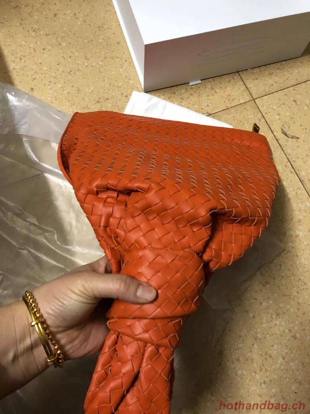 Bottega Veneta Original Weave Leather Twist Bag BV4587 Orange Bottega Veneta Original Weave Leather Twist Bag BV4587 Orange