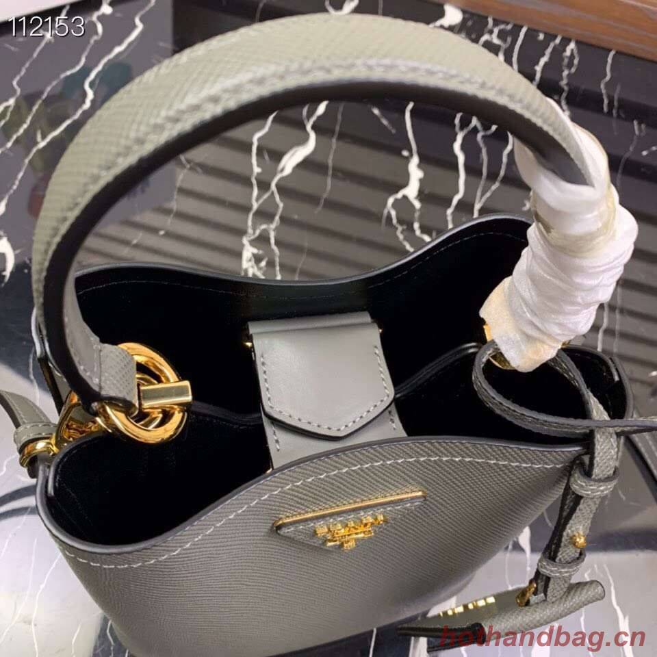Prada Panier small Original Saffiano Bag 1BA217 Gray Prada Panier small Original Saffiano Bag 1BA217 Gray