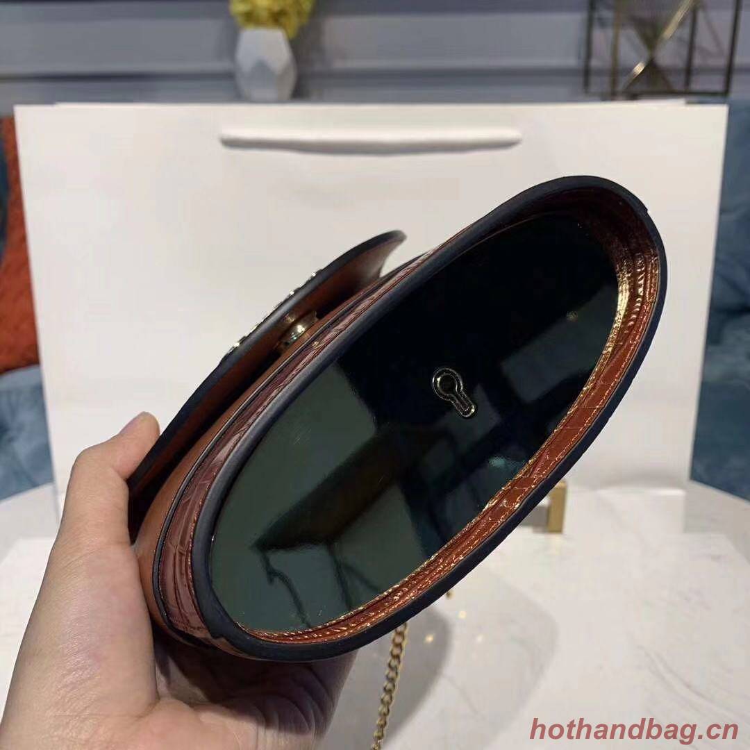 Chloe Original Crocodile skin Leather Top Handle Small Bag 3S030 Brown Chloe Original Crocodile skin Leather Top Handle Small Bag 3S030 Brown