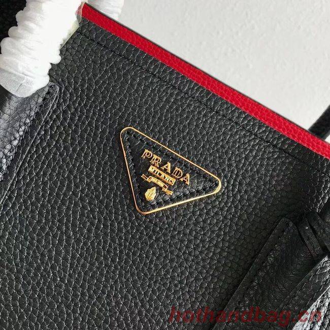 Prada Deer skin bag 1BG008 black&red Prada Deer skin bag 1BG008 black&red