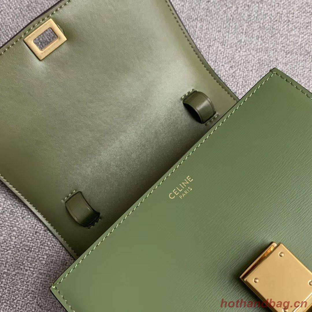 Celine Classic Box Teen Flap Bag Original Calfskin Leather 3379 Green Celine Classic Box Teen Flap Bag Original Calfskin Leather 3379 Green