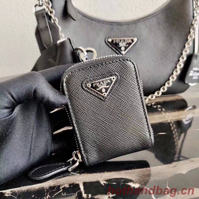 Prada Saffiano leather mini shoulder bag 2BH204 black Prada Saffiano leather mini shoulder bag 2BH204 black