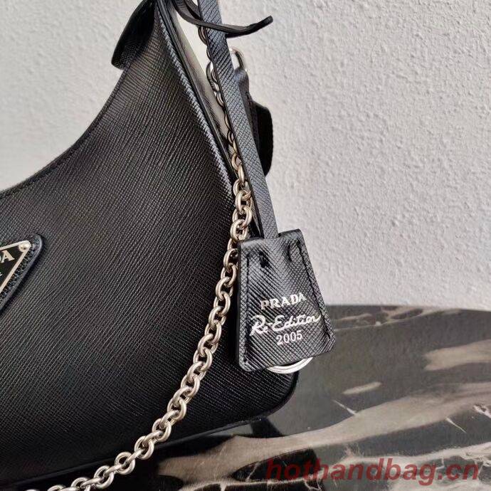 Prada Saffiano leather mini shoulder bag 2BH204 black Prada Saffiano leather mini shoulder bag 2BH204 black