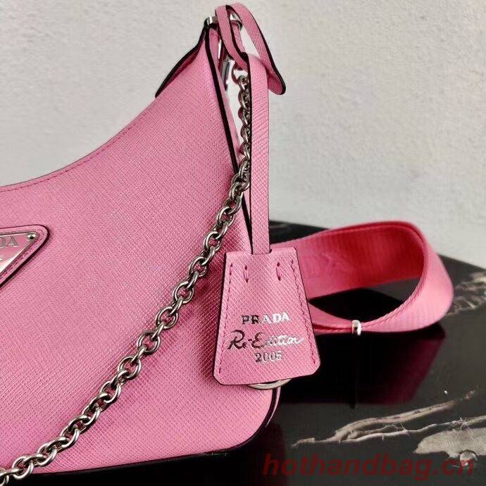 Prada Saffiano leather mini shoulder bag 2BH204 pink Prada Saffiano leather mini shoulder bag 2BH204 pink