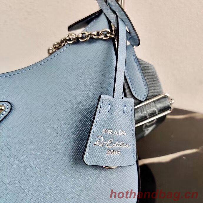 Prada Saffiano leather mini shoulder bag 2BH204 sky blue Prada Saffiano leather mini shoulder bag 2BH204 sky blue