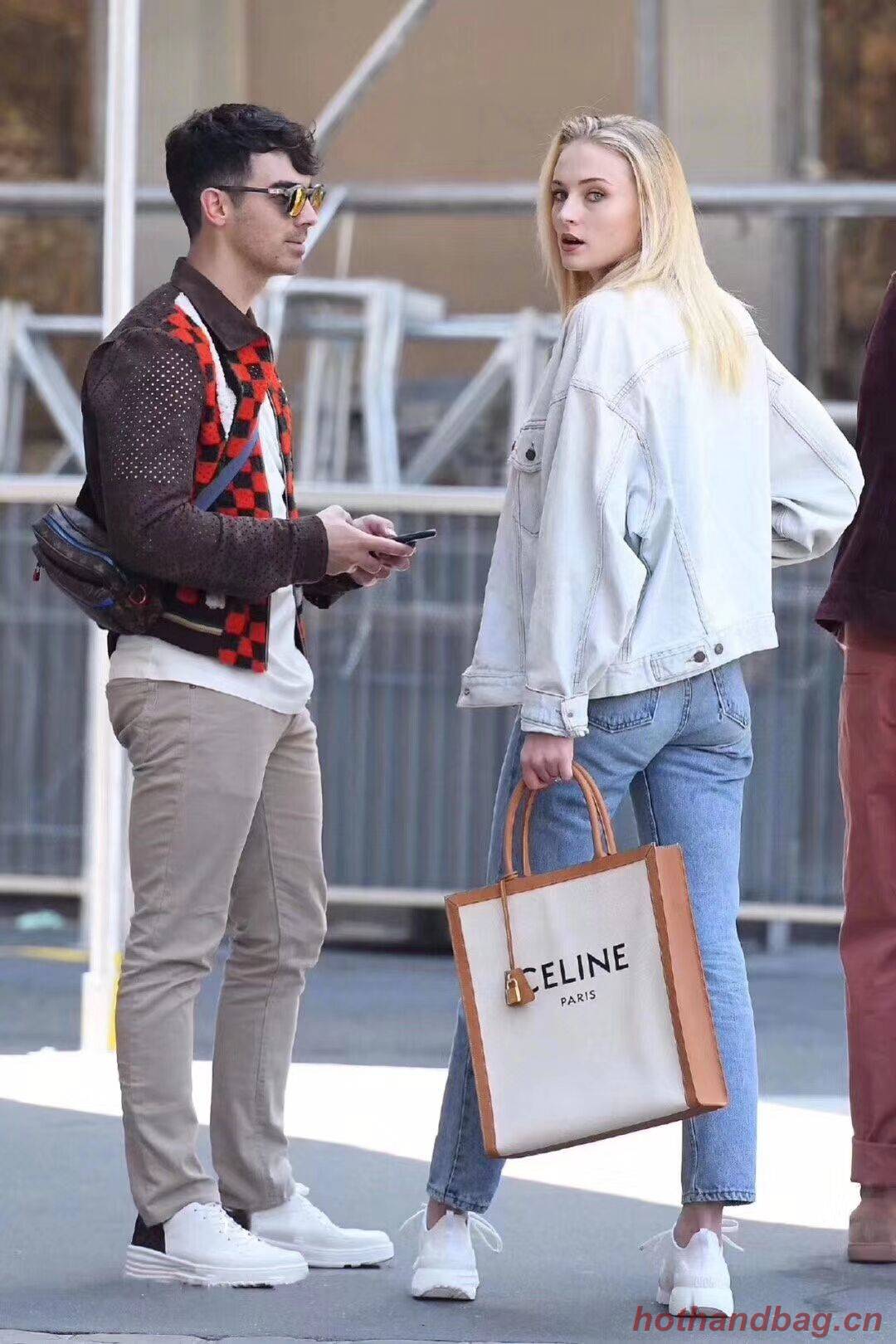 Celine TEEN TRIOMPHE BAG IN TRIOMPHE CANVAS AND CALFSKIN CL90402 white Celine TEEN TRIOMPHE BAG IN TRIOMPHE CANVAS AND CALFSKIN CL90402 white