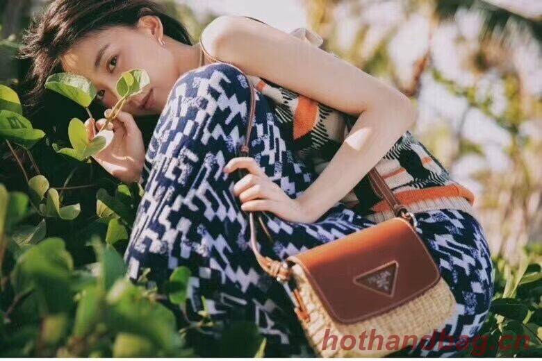 Prada Saffiano leather mini shoulder bag 2BD043 brown Prada Saffiano leather mini shoulder bag 2BD043 brown