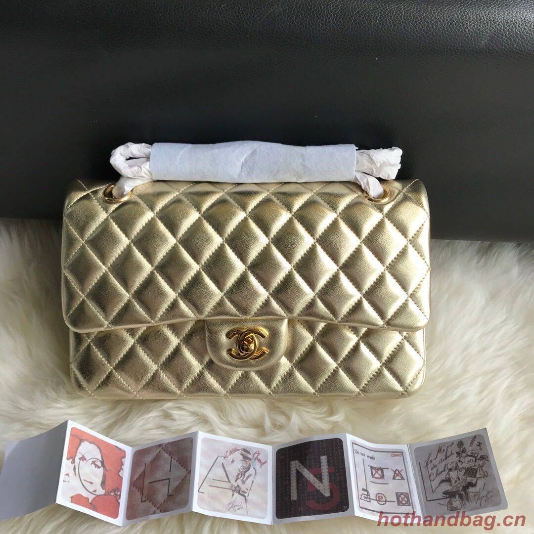CHANEL Classic Handbag Lambskin 1112 GOLD CHANEL Classic Handbag Lambskin 1112 GOLD