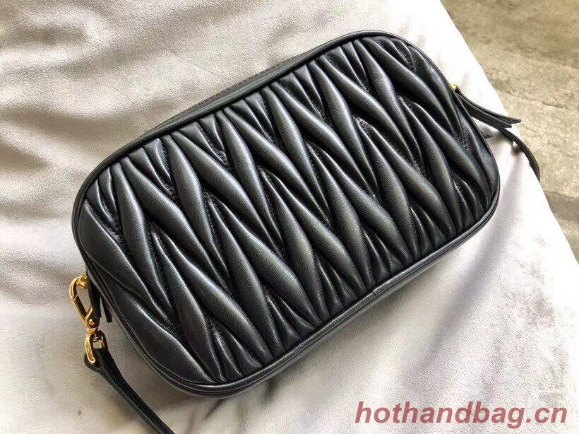 miu miu Matelasse Nappa Leather Shoulder Bag 5BH539A black miu miu Matelasse Nappa Leather Shoulder Bag 5BH539A black