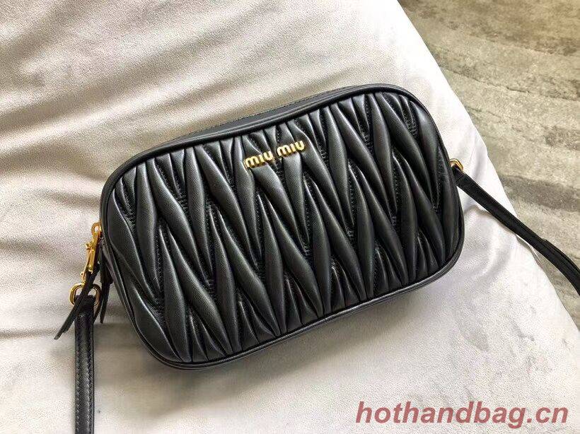 miu miu Matelasse Nappa Leather Shoulder Bag 5BH539A black miu miu Matelasse Nappa Leather Shoulder Bag 5BH539A black