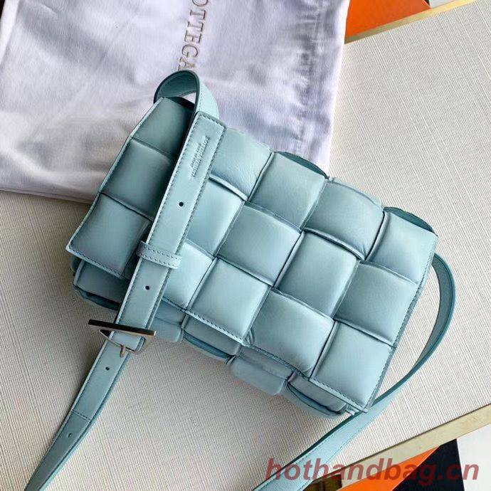 Bottega Veneta PADDED CASSETTE BAG suede 591970 Light Blue Bottega Veneta PADDED CASSETTE BAG suede 591970 Light Blue