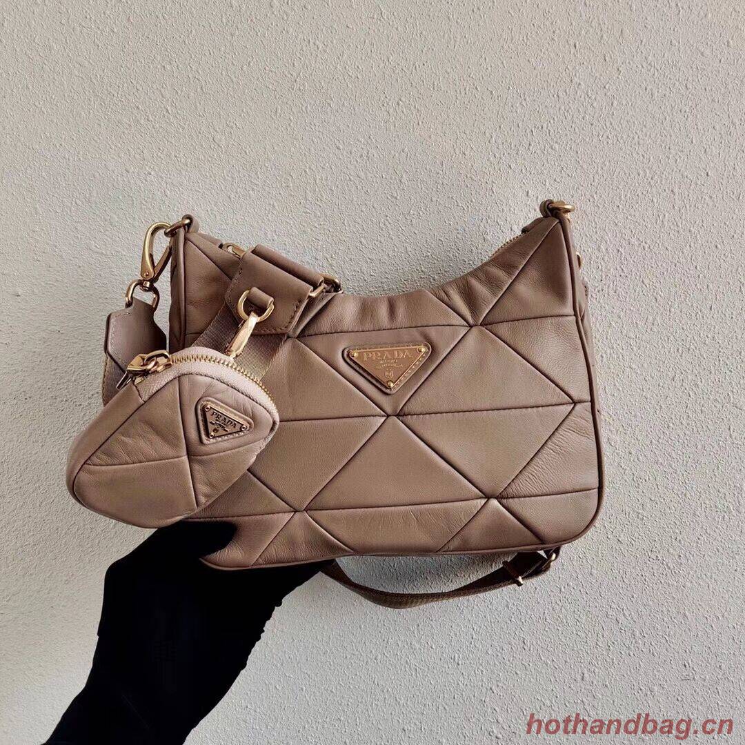 Prada Gaufre nappa leather shoulder bag 1BC151A Biscuits
