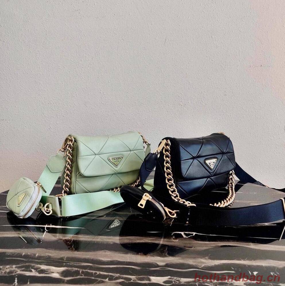 Prada Gaufre nappa leather shoulder bag 1BD292A black Prada Gaufre nappa leather shoulder bag 1BD292A black