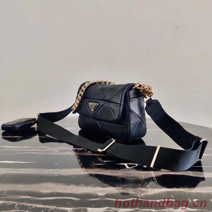 Prada Gaufre nappa leather shoulder bag 1BD292A black Prada Gaufre nappa leather shoulder bag 1BD292A black