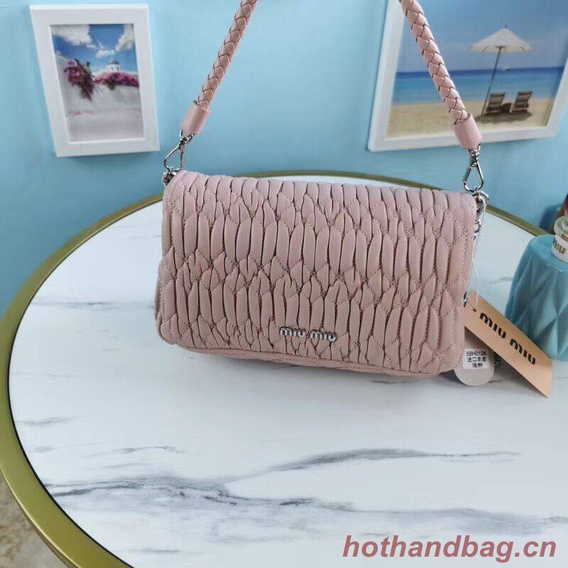 miu miu Matelasse Nappa Leather Shoulder Bag 5BP012M pink miu miu Matelasse Nappa Leather Shoulder Bag 5BP012M pink