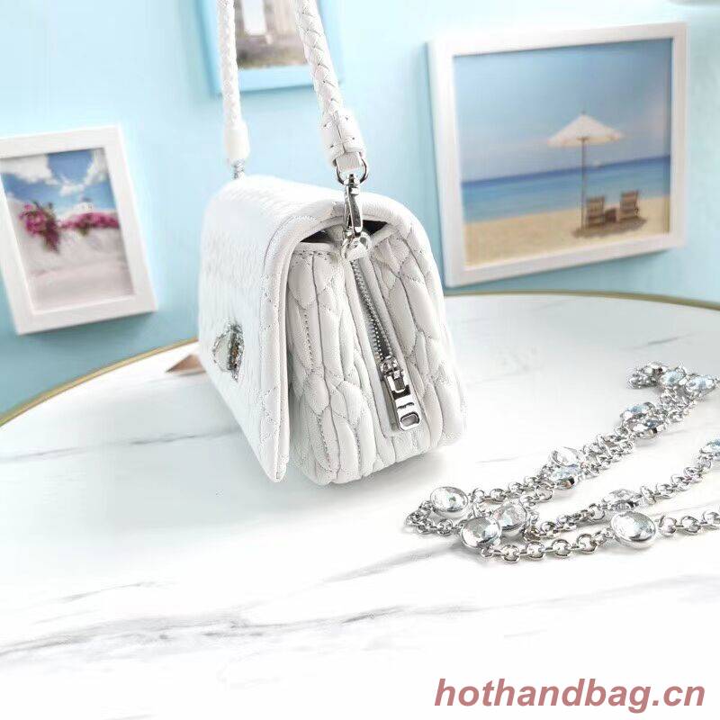 miu miu Matelasse Nappa Leather Shoulder Bag 5BP012M white miu miu Matelasse Nappa Leather Shoulder Bag 5BP012M white