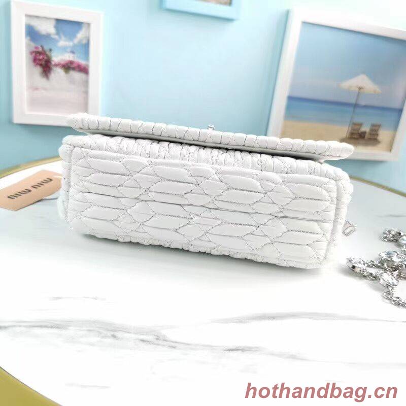 miu miu Matelasse Nappa Leather Shoulder Bag 5BP012M white miu miu Matelasse Nappa Leather Shoulder Bag 5BP012M white
