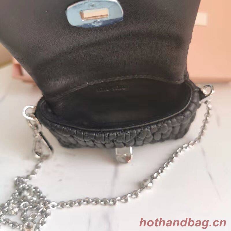 miu miu Matelasse Nappa Leather mini Shoulder Bag 5TT124 black miu miu Matelasse Nappa Leather mini Shoulder Bag 5TT124 black