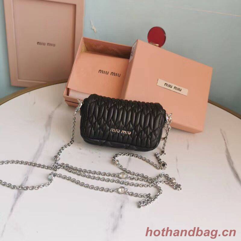 miu miu Matelasse Nappa Leather mini Shoulder Bag 5TT124 black miu miu Matelasse Nappa Leather mini Shoulder Bag 5TT124 black