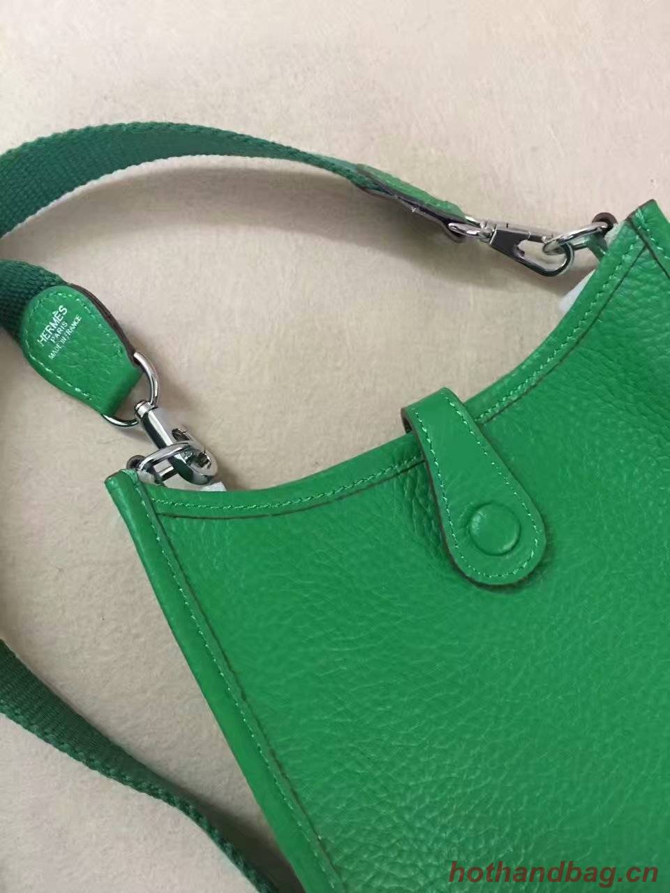 Hermes Evelyne original togo leather mini Shoulder Bag H15698 green Hermes Evelyne original togo leather mini Shoulder Bag H15698 green