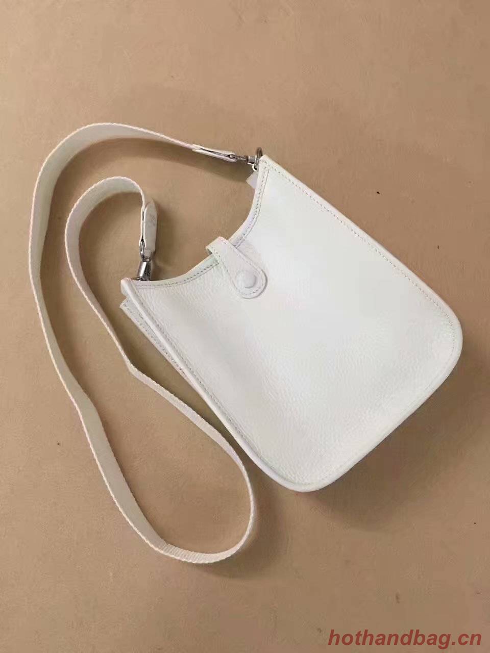 Hermes Evelyne original togo leather mini Shoulder Bag H15698 white Hermes Evelyne original togo leather mini Shoulder Bag H15698 white