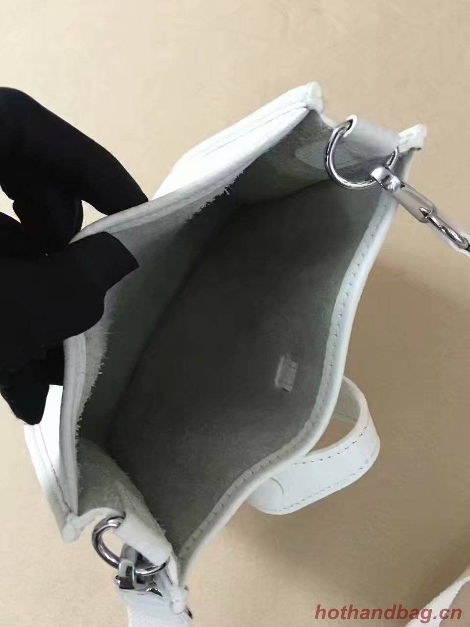 Hermes Evelyne original togo leather mini Shoulder Bag H15698 white Hermes Evelyne original togo leather mini Shoulder Bag H15698 white