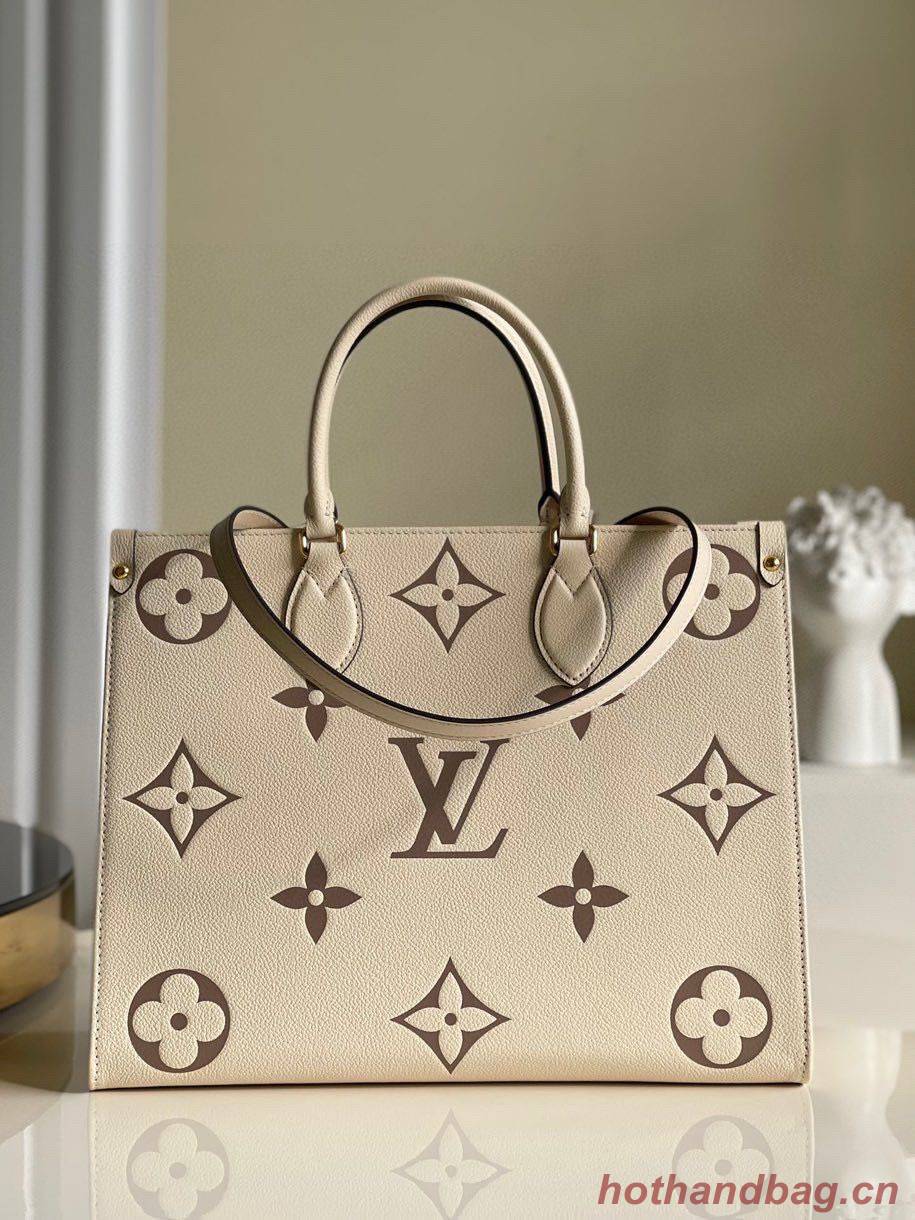 Louis Vuitton Original Onthego medium tote bag cream M45495 Brown Logo