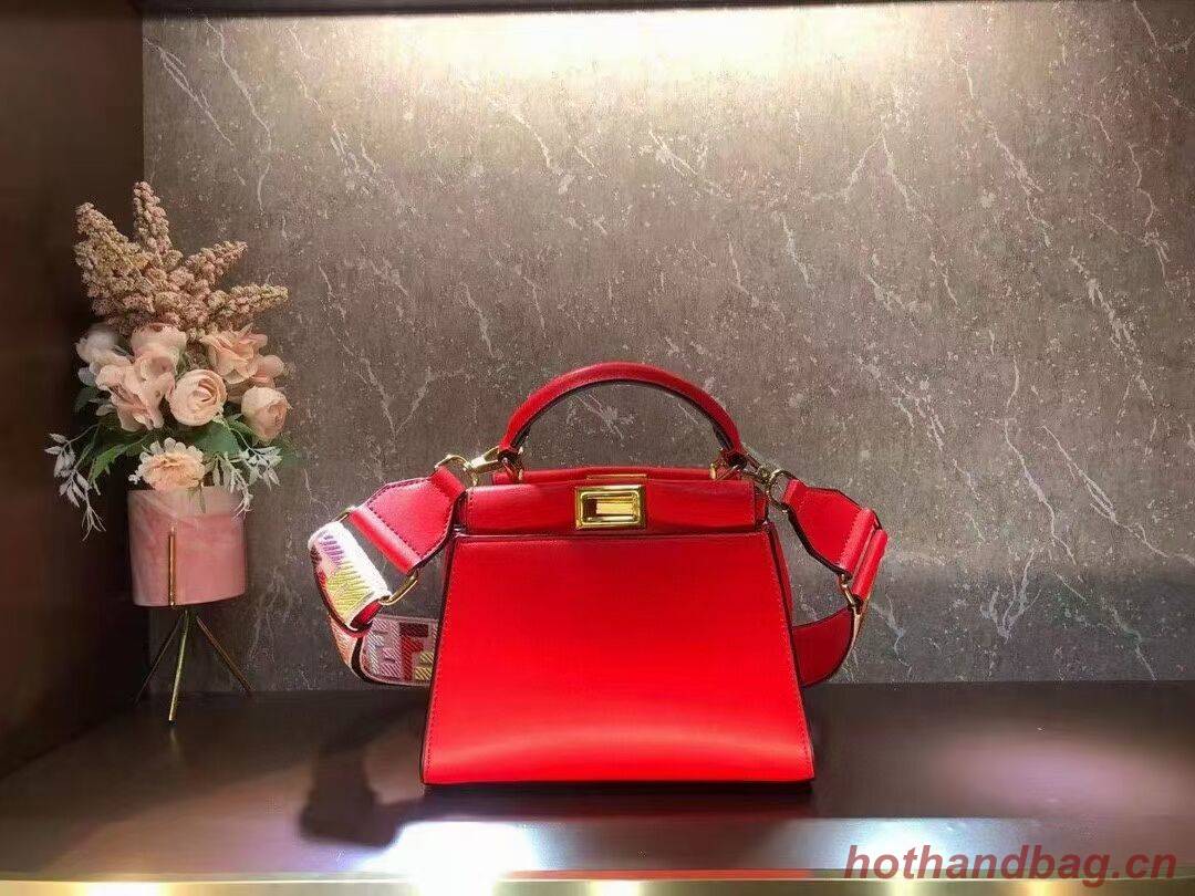 FENDI PEEKABOO ISEEU SMALL leather bag F1615 red FENDI PEEKABOO ISEEU SMALL leather bag F1615 red