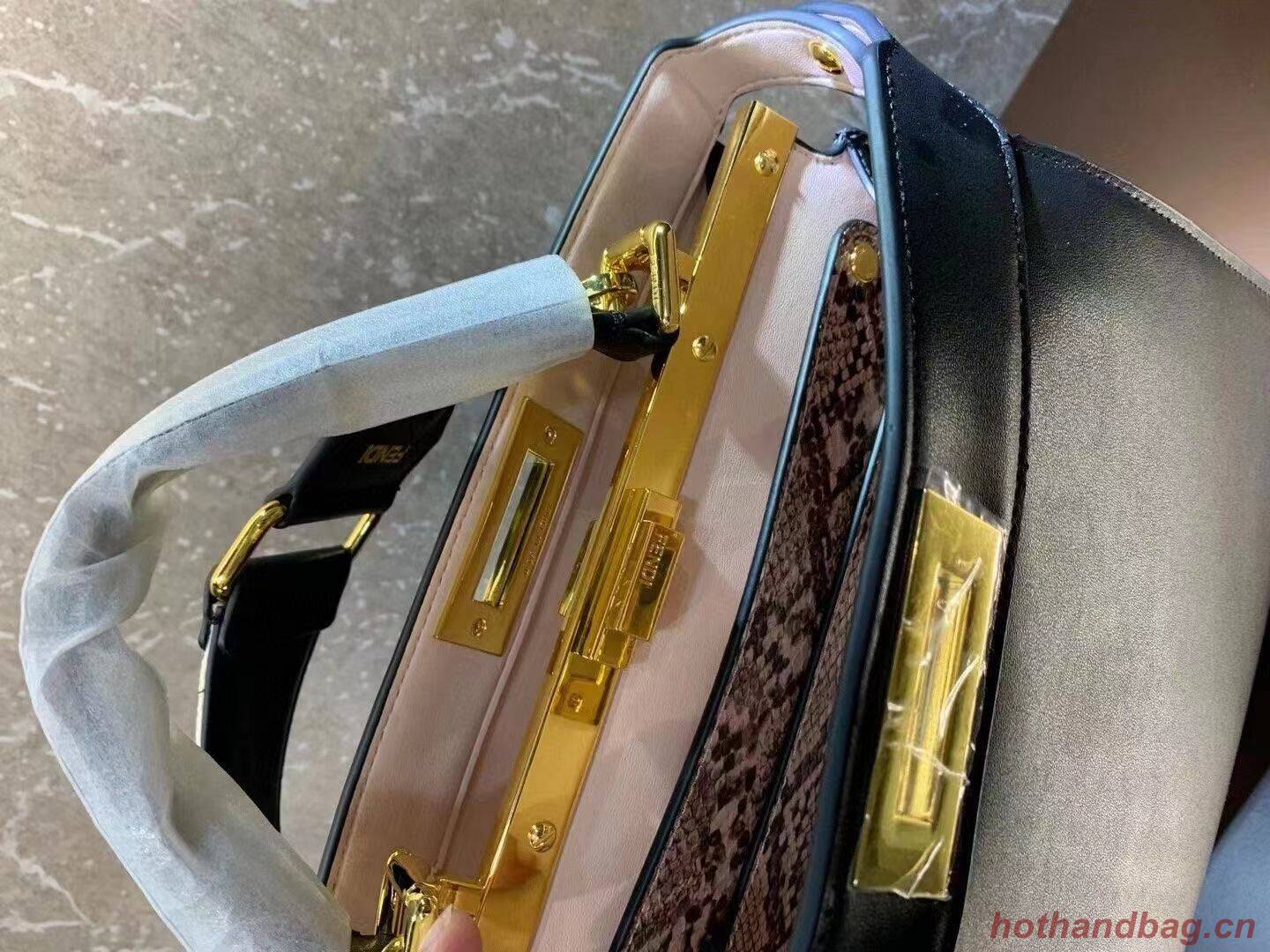 FENDI PEEKABOO ISEEU Medium Original Leather Bag F1688 Black FENDI PEEKABOO ISEEU Medium Original Leather Bag F1688 Black