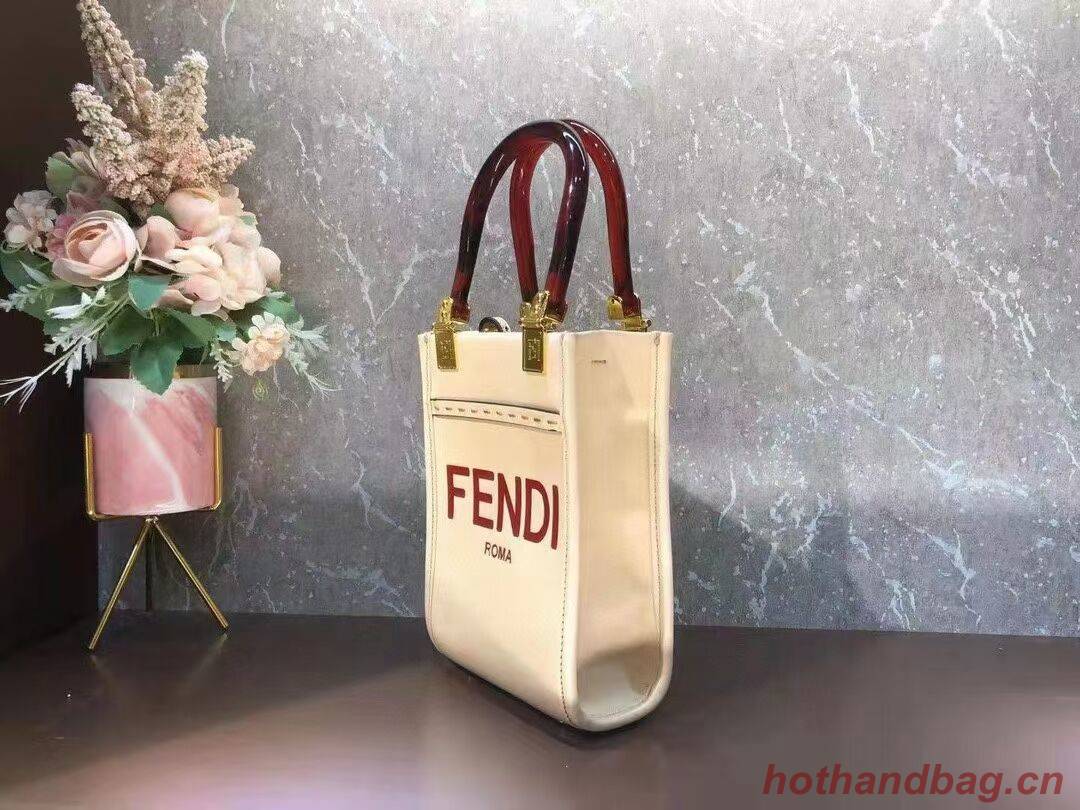 FENDI MINI SUNSHINE SHOPPER leather mini-bag 8BS051ABV Beige FENDI MINI SUNSHINE SHOPPER leather mini-bag 8BS051ABV Beige