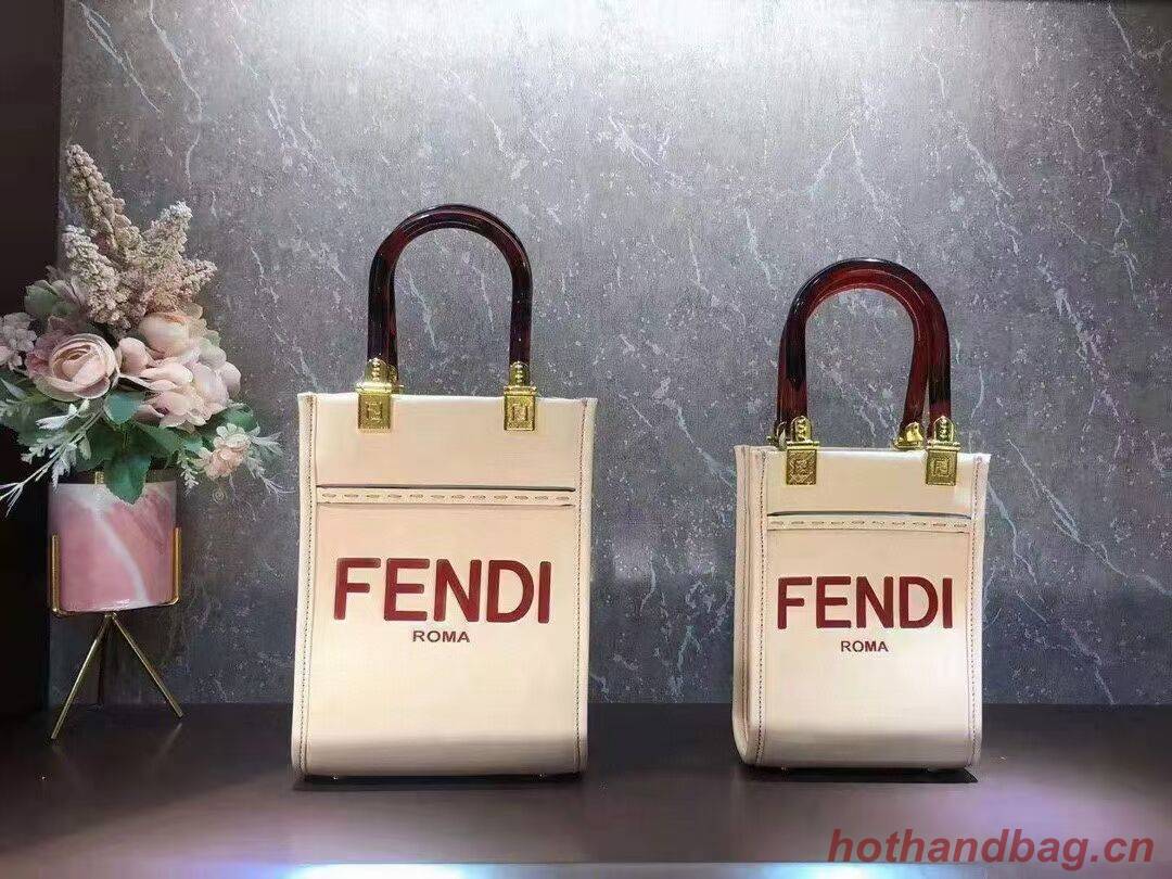 FENDI MINI SUNSHINE SHOPPER leather mini-bag 8BS051ABV Beige FENDI MINI SUNSHINE SHOPPER leather mini-bag 8BS051ABV Beige