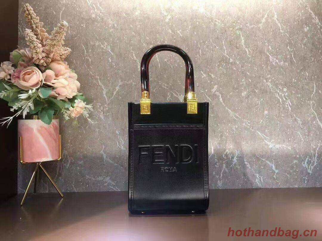 FENDI MINI SUNSHINE SHOPPER leather mini-bag 8BS051ABV black FENDI MINI SUNSHINE SHOPPER leather mini-bag 8BS051ABV black