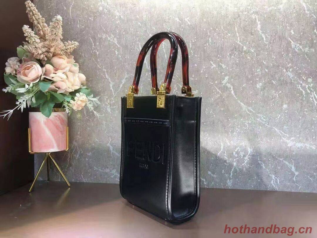 FENDI MINI SUNSHINE SHOPPER leather mini-bag 8BS051ABV black FENDI MINI SUNSHINE SHOPPER leather mini-bag 8BS051ABV black