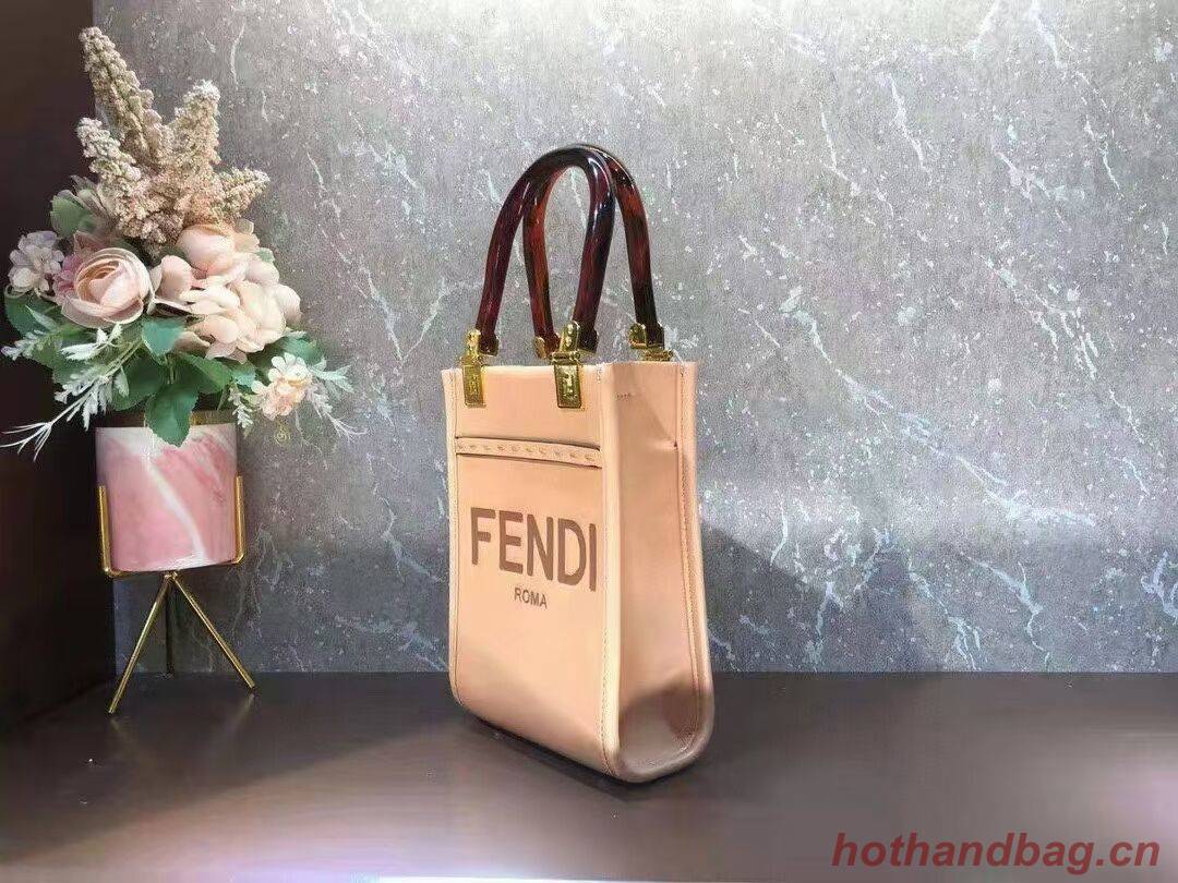 FENDI MINI SUNSHINE SHOPPER leather mini-bag 8BS051ABV pink FENDI MINI SUNSHINE SHOPPER leather mini-bag 8BS051ABV pink