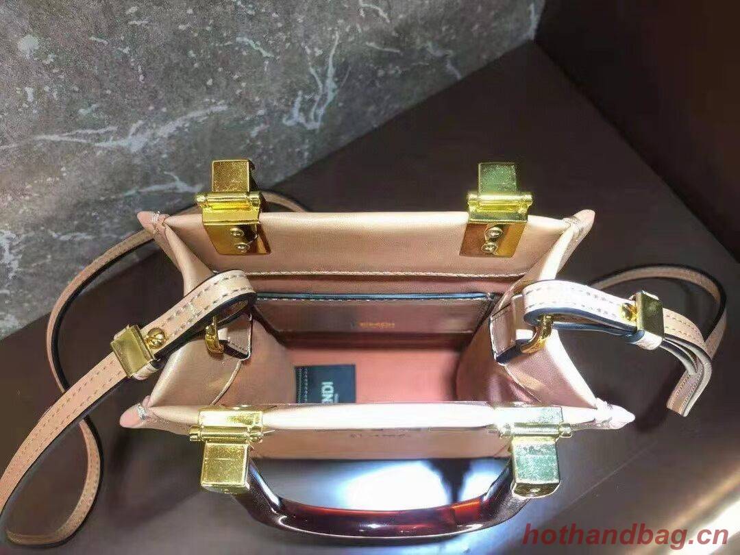 FENDI MINI SUNSHINE SHOPPER leather mini-bag 8BS051ABV pink FENDI MINI SUNSHINE SHOPPER leather mini-bag 8BS051ABV pink