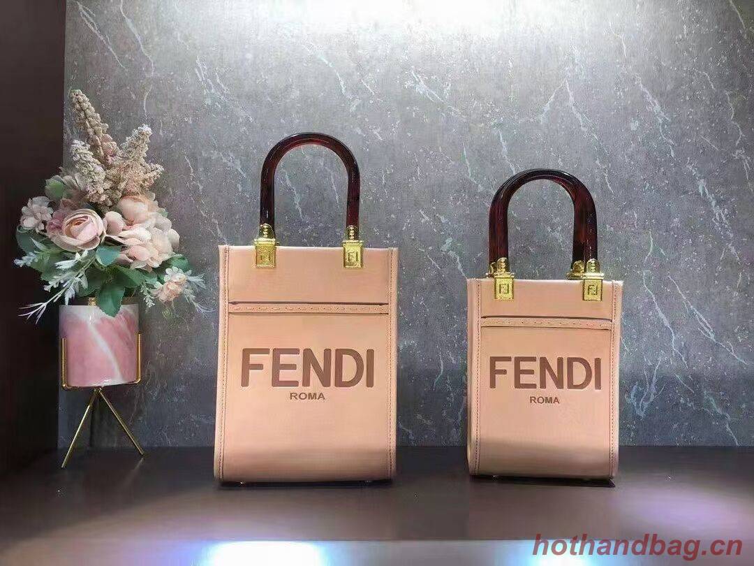 FENDI MINI SUNSHINE SHOPPER leather mini-bag 8BS051ABV pink FENDI MINI SUNSHINE SHOPPER leather mini-bag 8BS051ABV pink