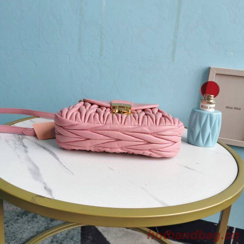 miu miu Matelasse Nappa Leather Shoulder Bag 5BD188 pink miu miu Matelasse Nappa Leather Shoulder Bag 5BD188 pink