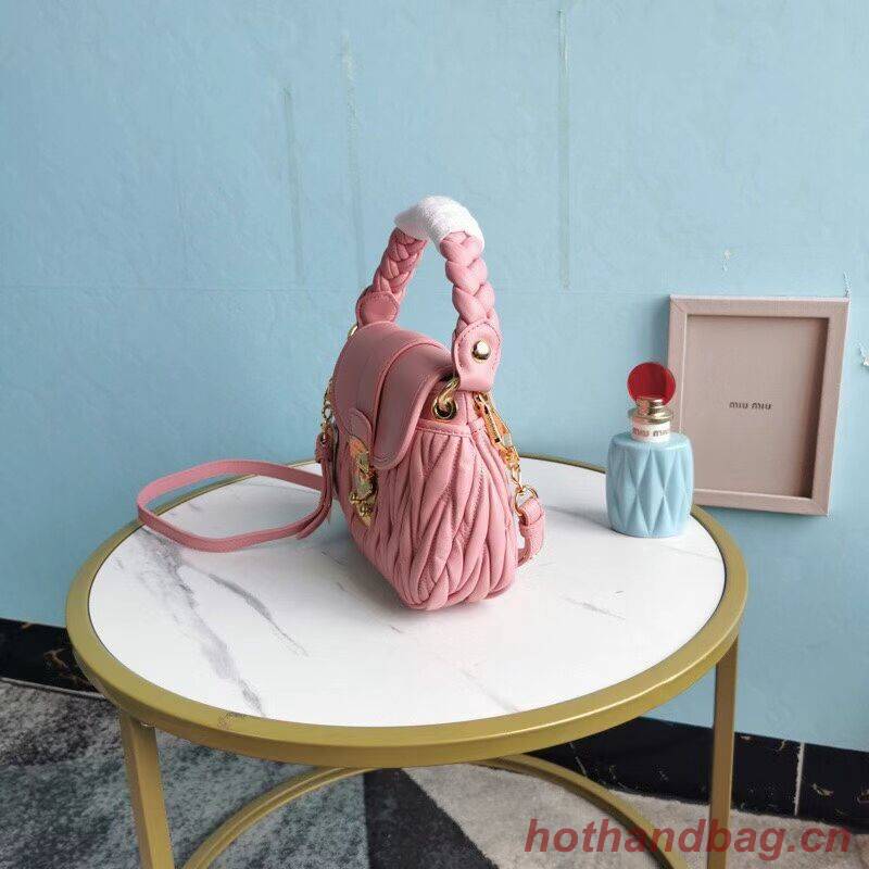 miu miu Matelasse Nappa Leather Shoulder Bag 5BD188 pink miu miu Matelasse Nappa Leather Shoulder Bag 5BD188 pink