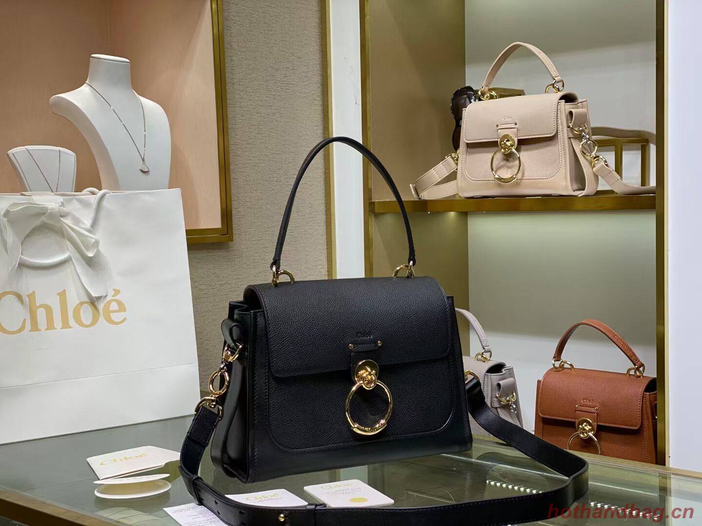 Chloe Original Calfskin Leather Bag C1142L Black Chloe Original Calfskin Leather Bag C1142L Black