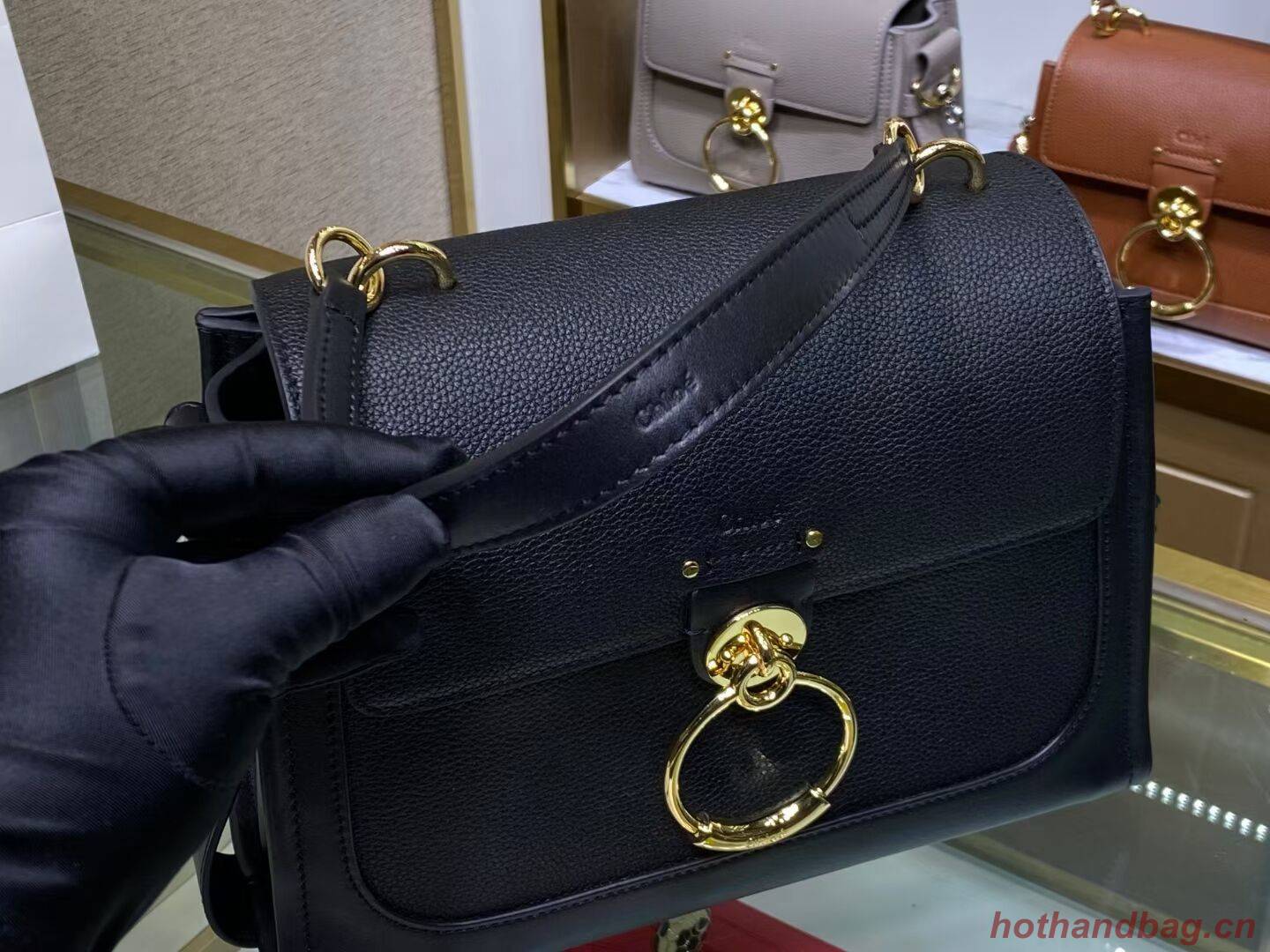 Chloe Original Calfskin Leather Bag C1142L Black Chloe Original Calfskin Leather Bag C1142L Black