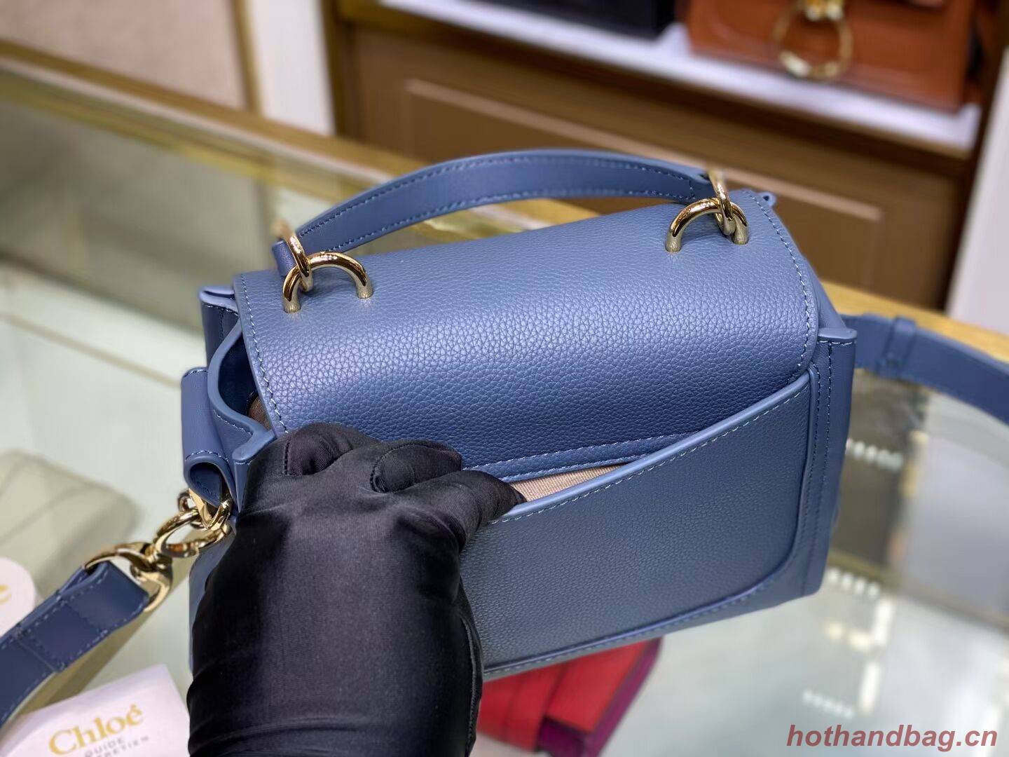 Chloe Original Calfskin Leather Bag C1143S blue Chloe Original Calfskin Leather Bag C1143S blue