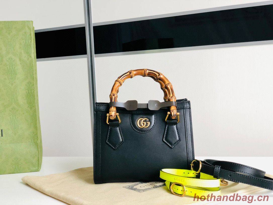 Gucci Diana GG Bamboo Top Handle Original Leather Mini Bag 655661 Black Gucci Diana GG Bamboo Top Handle Original Leather Mini Bag 655661 Black