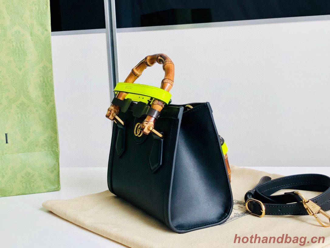 Gucci Diana GG Bamboo Top Handle Original Leather Mini Bag 655661 Black Gucci Diana GG Bamboo Top Handle Original Leather Mini Bag 655661 Black