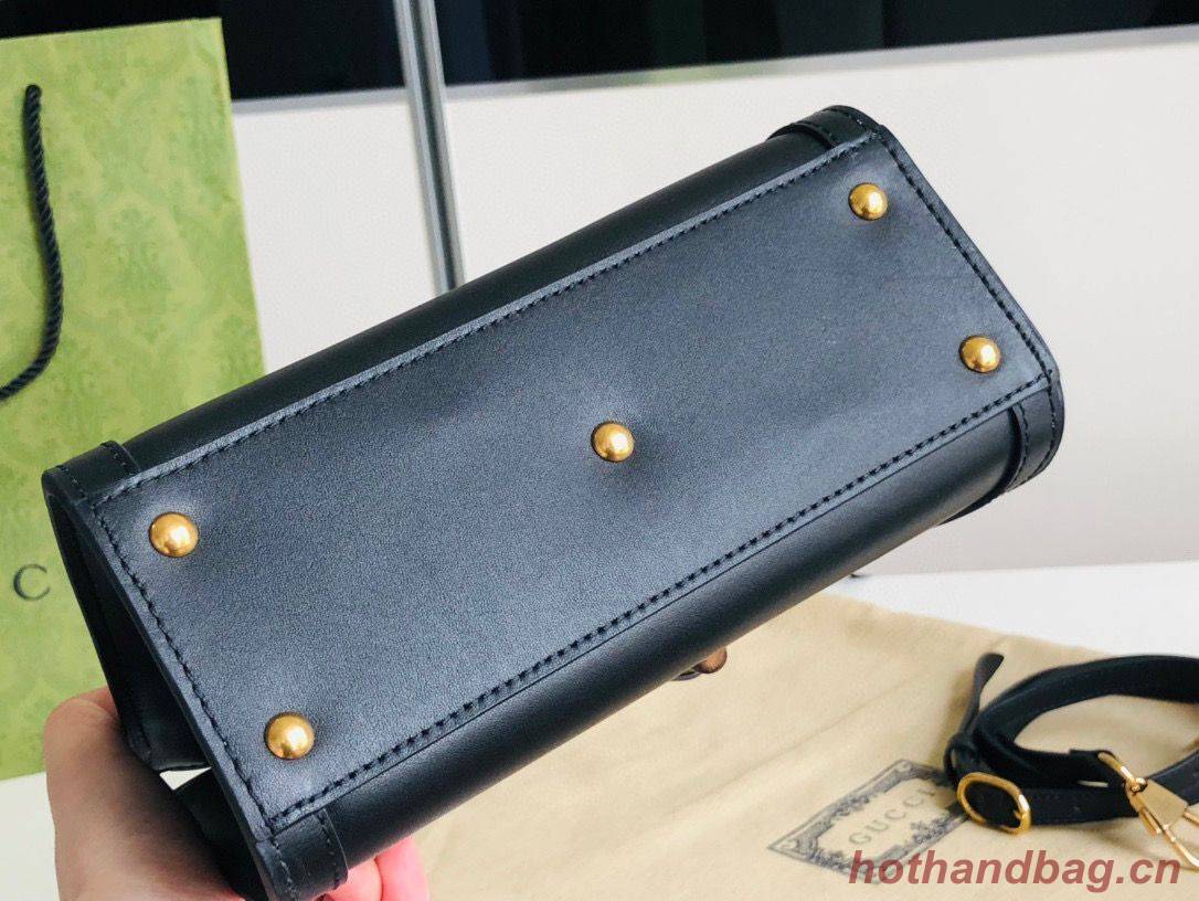 Gucci Diana GG Bamboo Top Handle Original Leather Mini Bag 655661 Black Gucci Diana GG Bamboo Top Handle Original Leather Mini Bag 655661 Black