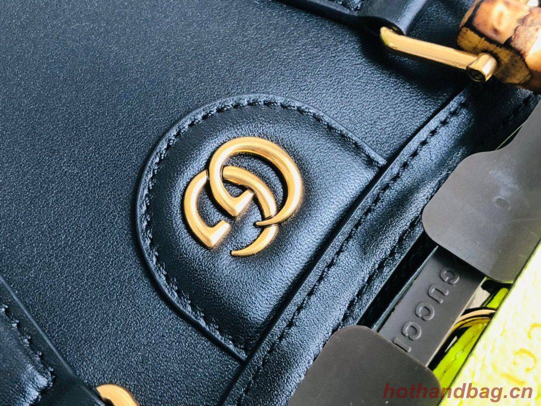 Gucci Diana GG Bamboo Top Handle Original Leather Mini Bag 655661 Black Gucci Diana GG Bamboo Top Handle Original Leather Mini Bag 655661 Black