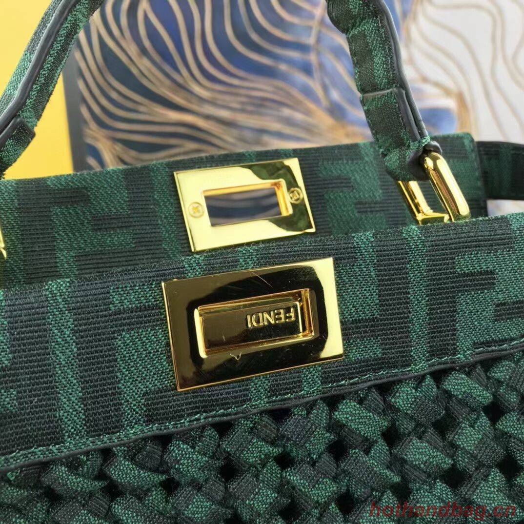 Fendi PEEKABOO ISEEU Weave Bag F4587 blackish green Fendi PEEKABOO ISEEU Weave Bag F4587 blackish green